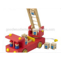 Jouets en bois classiques jouet en gros de pompiers OEM jouet en bois éducatif en bois pour enfant EZ5122